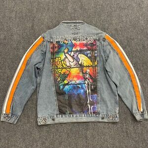Hudson Denim Jacket Men's 3X +VICES' Hip Hop Jean Jacket